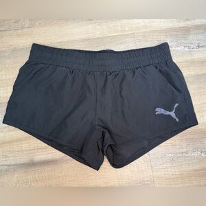 Puma Women's Black Mesh Lined Athletic Shorts